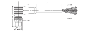 WAGO GmbH & Co. KG Systembusleitung M12B-St. winklig,5-polig,gelb 756-1304/060-050