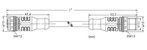 WAGO GmbH & Co. KG Systembusleitung M12B-Bu. axial,gelb 756-1305/060-003