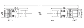 WAGO GmbH & Co. KG Systembusleitung M12B-Bu. axial,gelb 756-1305/060-003