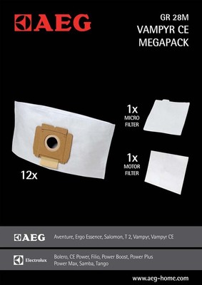 Electrolux AEG SDA Staubbeutel Megapack f.Vampyr5000,ErgoEss GR28M (VE12)