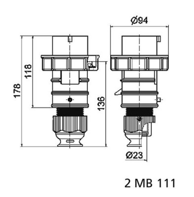 Bals Elektrotech. Container-Stecker 4x32A 3H 2148509