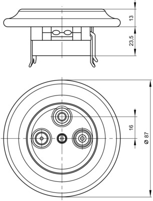 Busch-Jaeger Zentralscheibe Antenne Porzellan 1743 J-64