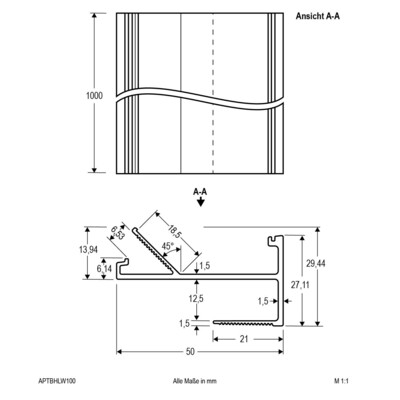 EVN Lichttechnik Trockenbauprofil für LED-Stripes APTBHLW100