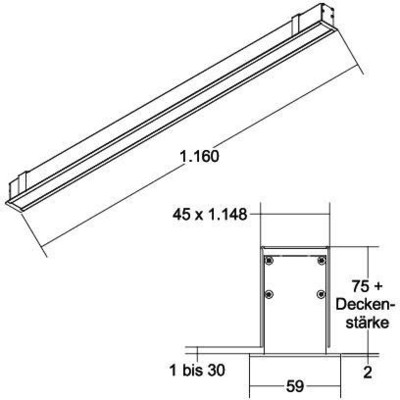 Brumberg Leuchten LED-Einbauprofil BIRO40 4000K, 1160mm 77013084