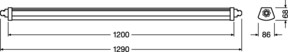 Ledvance LED-Feuchtraumleuchte m.DV 3000K DPCOMP1200443KGRIP66