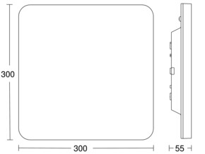 Steinel Sensor-LED-Innenleuchte 52 x 300 x 300 mm WS R20 Q plus SC 4000K