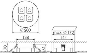 Ridi-Leuchten LED-Einbaudownlight 830 MIREFA #SPG0330233AQ