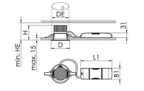 Ridi-Leuchten LED-Einbaudownlight TW, DALI MYRAL3000-9TW-M-DALI