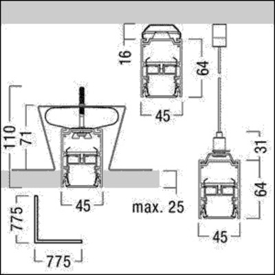 Zumtobel Group Eckleuchte LED-Lichtlinie 827, weiß SLOIN slim #42934641