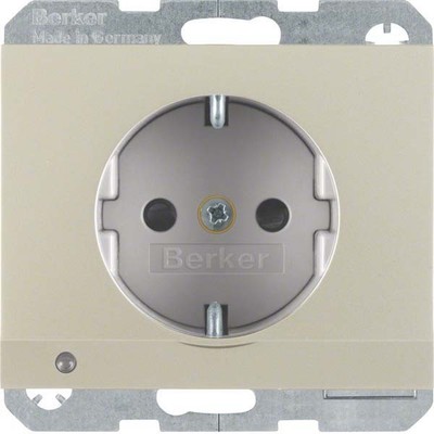 Berker SCHUKO-Steckdose edelstahl LED-Orientierg-licht 41097004