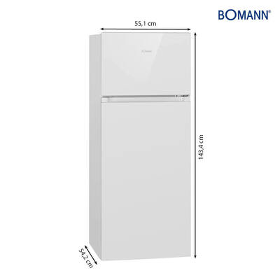 Bomann DA Doppeltür-Kühlgerät 144cm DT 7318.1 weiß