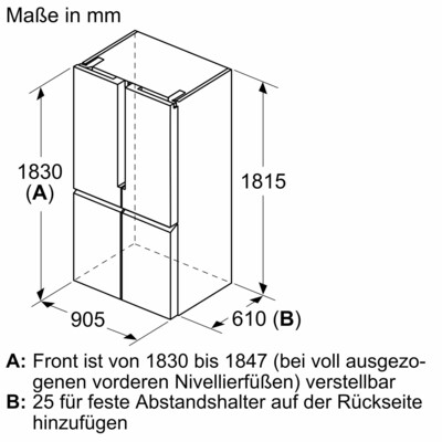 Siemens MDA MultiDoorKühl/Gefrierkombi IQ500,HomeConnect KF96NAXEA