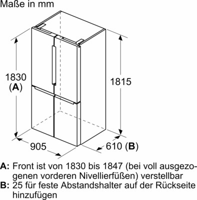 Bosch MDA MultiDoorKühl/Gefrierkombi Serie6 KFN96APEA