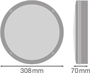 Ledvance LED-Wand-/Deckenleuchte 3000K, m.Sensor, schwarz SFBLKH30015W3000KSBK