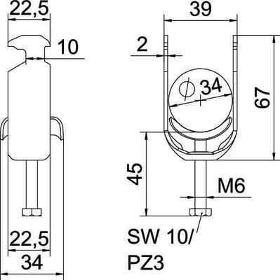 OBO Bettermann Vertr Bügelschelle 28-34mm BS-H1-M-34 FT