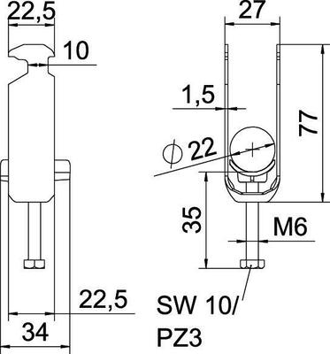 OBO Bettermann Vertr Bügelschelle 6-22mm BS-H2-K-22 FT