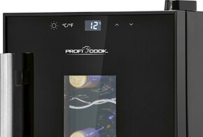 PROFI COOK Glastür-Kühlgerät Weinkühler PC-WK 1230 sw