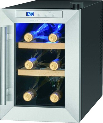 PROFI COOK Glastür-Kühlgerät Weinkühler PC-WK 1231 sw-inox