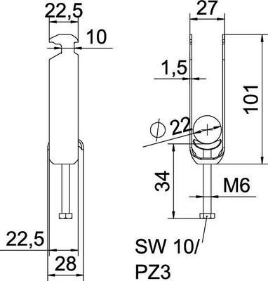 OBO Bettermann Vertr Bügelschelle 6-22mm BS-H3-M-22 FT