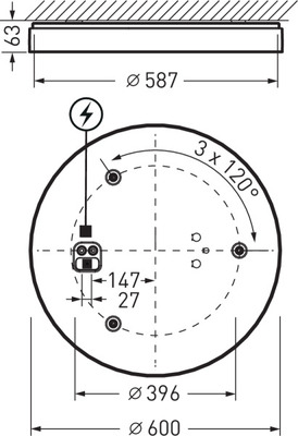 Trilux LED-Leuchte 830, weiß Olisq RWD4 #8217440