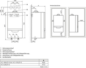 Vaillant Gas-WandheizgerätBrennwert ecoTEC plus VC 406/5-5 E