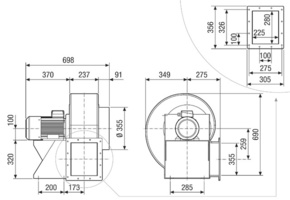 Maico Radialgebläse 3-Phasenmotor, 4 Pol GRK 35/4 D