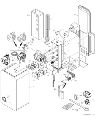 Bosch Thermotechnik Elektro-Heizkessel wandh. 12kW, 3-stufig TH350012