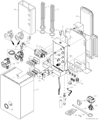 Bosch Thermotechnik Elektro-Heizkessel wandh. 18kW, 6-stufig TH350018