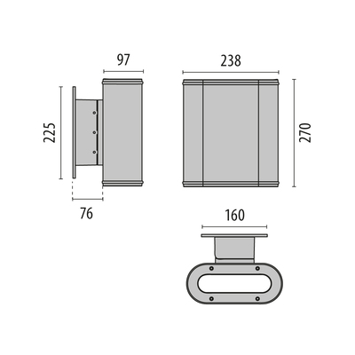 Performance in Light LED-Wandleuchte 3000K, 1-10V dimm. 306321