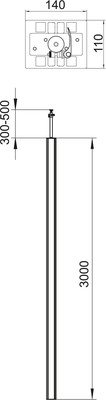 OBO Bettermann Vertr Installationssäule Boden/Decke ISS140110RW