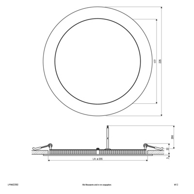 EVN Lichttechnik LED Einbau Panel weiß 21W 3000K 225mm rd. LP RW 223502