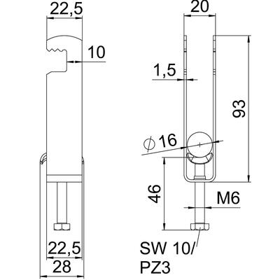 OBO Bettermann Vertr Bügelschelle 3-fach BS-F3-M-16 FT