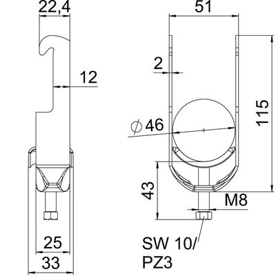 OBO Bettermann Vertr Bügelschelle 40-46mm BS-W1-M-46 A2