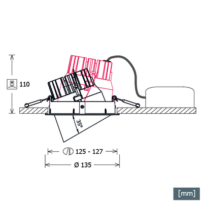 LTS Licht&Leuchten LED-Einbaustrahler 930, DALI, schwarz CSA-R502.930.FL/D.sw