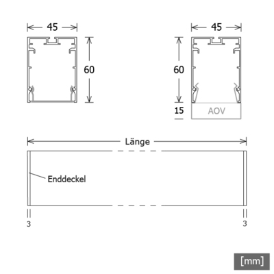 LTS Licht&Leuchten LED-Anbauleuchte 830, DALI, schwarz MLA045108302AOB/D.sw