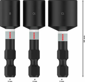 Bosch Power Tools Pro Steckschlüssel Impact 3tlg 8/10/13 2608521U64VE(3)