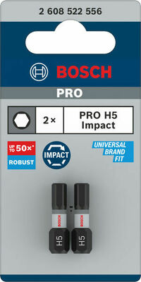 Bosch Power Tools PRO Bit Impact Hex H5 25mm 2tlg 2608522556VE(2)