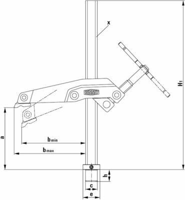 BESSEY Spannelement mit Greifarm TW28GRS30-12