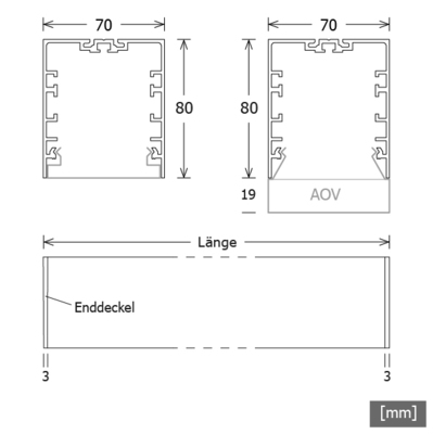 LTS Licht&Leuchten LED-Pendelleuchte 830, DALI, schwarz MLP07010830319P/D.sw