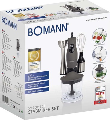 Bomann DA Stabmixer-Set +Chopper 3in1 SMS 6055 CB inox