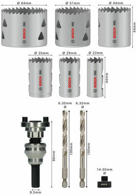 Bosch Power Tools Pro Lochsägen Set Q-Lock Muti Material 10tlg 2608901550VE(10)