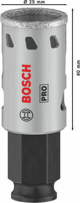 Bosch Power Tools Pro Dia Lochsäge PC 25 mm trocken 2608901555