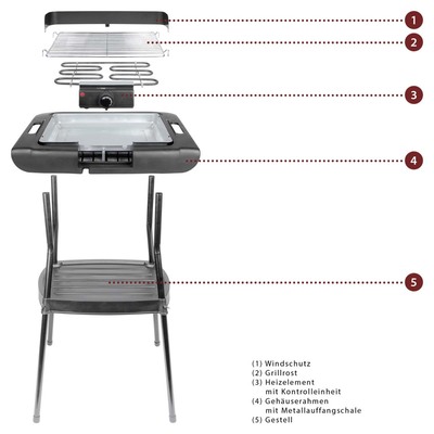 CTC Clatronic Barbecue-Standgrill m.Windschutz CTC BQS 3508 sw