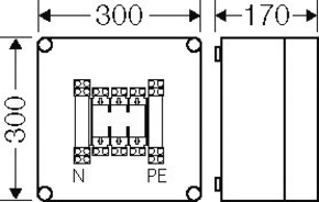 Hensel Sicherungsgehäuse NH00 3p. 125A+PE+N Mi 4205