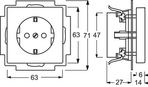 Busch-Jaeger Schuko-Steckdose dav/sws mit Aufdruck EDV 20 EUCKS/DV-84