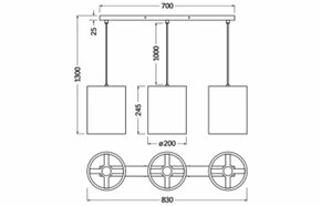 Ledvance Pendelleuchte 3xE27 braun D. C.Cyl.Pend 3XE27