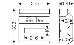 Hensel KV-Automatengehäuse 12TE (12x18mm) IP65 KV PC 9112