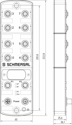 Schmersal Saftey Fieldbox SFB-PN-IRT-8M12-IOP