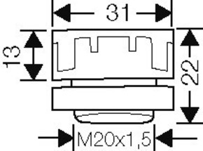 Hensel Druckausgleichselement M 20 IP 54, grau BM 20G