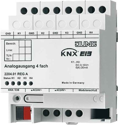 Jung KNX Analogausgang 4-fach REG Gehäuse 4TE 2204.01 REGA